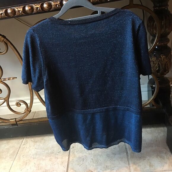 SAKS NAVY Sparkle Top w Blue Tulle Hem - Picture 3 of 8